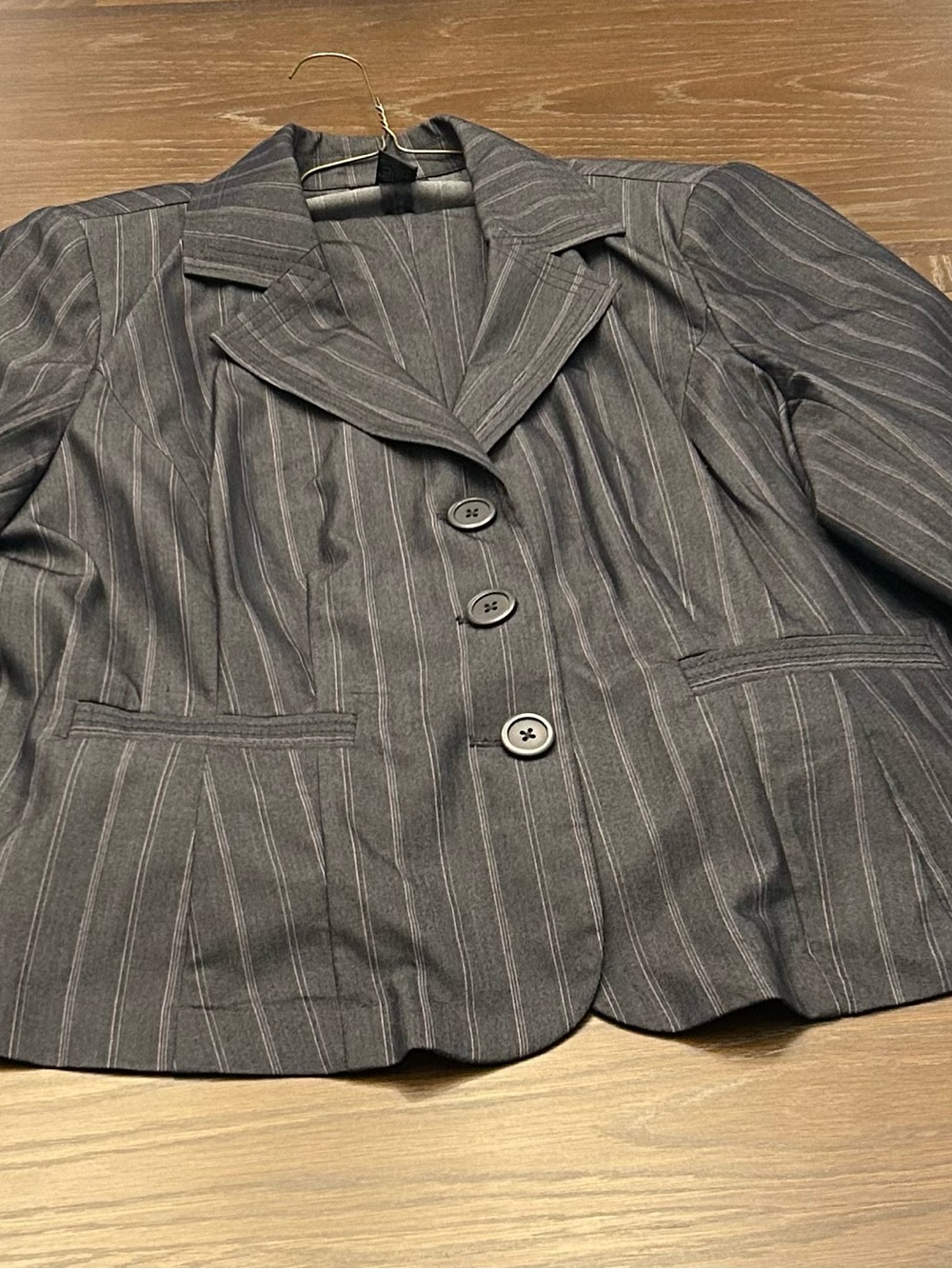 Lane Bryant Black Pinstripe Tailored Jacket and Pants